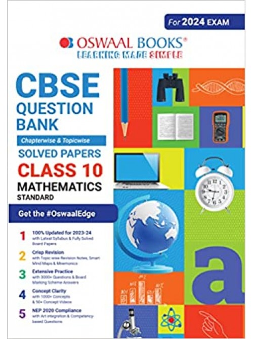 Oswaal CBSE Chapterwise & Topicwise Question Bank Class 10 Mathematics Standard Book (For 2023-24 Exam) at Ashirwad Publication